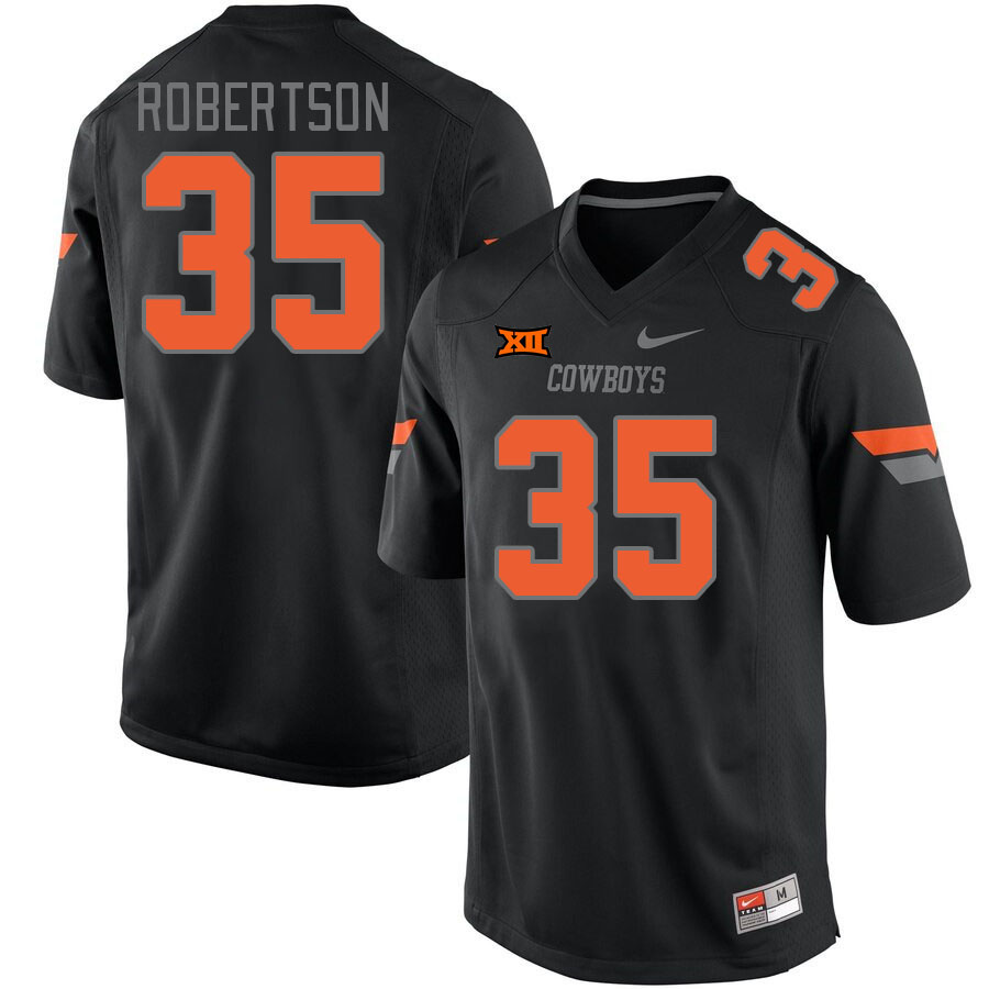 Men #35 Baxter Robertson Oklahoma State Cowboys College Football Jerseys Stitched-Retro Black